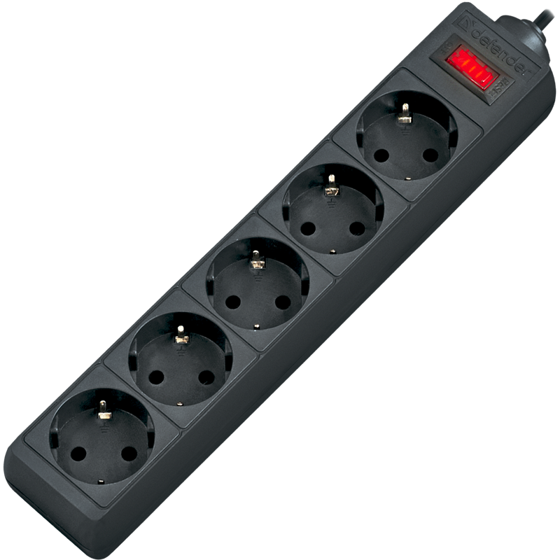 Defender ES 3 Black (3 м, 5 розеток)
