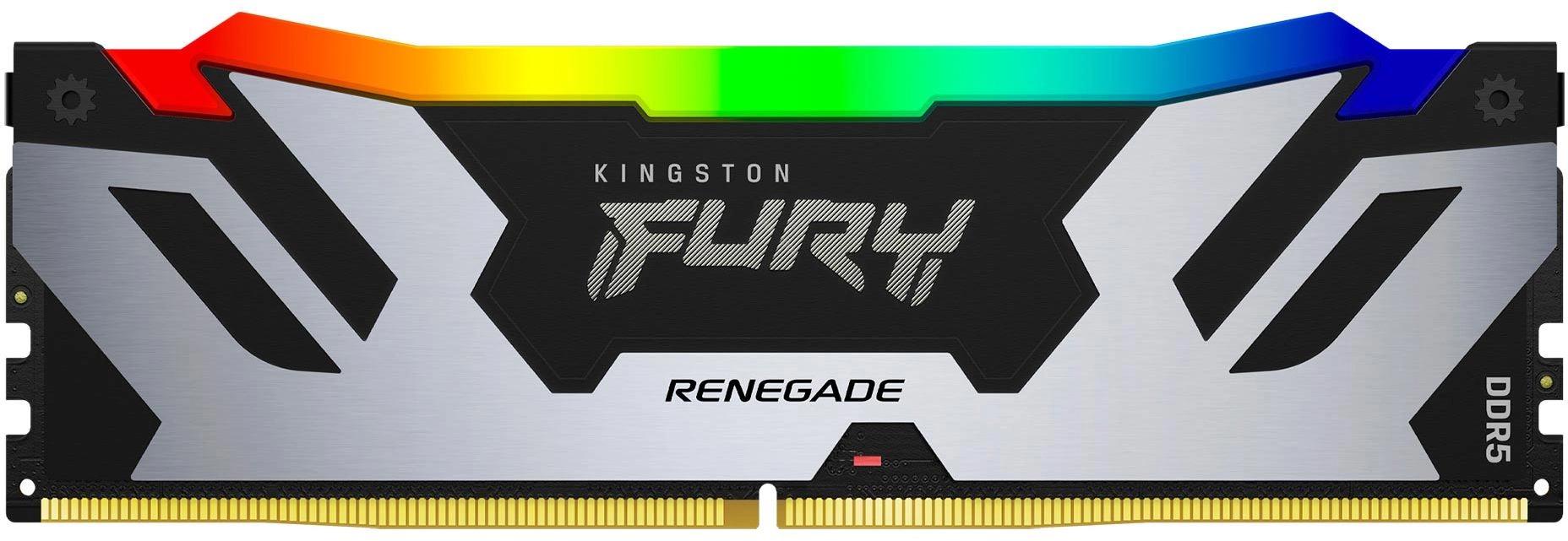 Оперативная память DDR5 24GB 7200MHz Kingston KF572C38RSA-24 Fury Renegade Silver/Black RGB RTL Gaming PC5-57600 CL38 DIMM 288-pin 1.45В single rank с радиатором Ret [KF572C38RSA-24]
