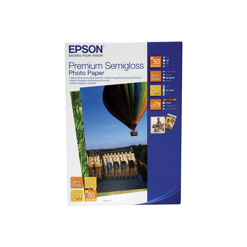 Epson Premium Semigloss Photo Paper (10x15) 50 sheets