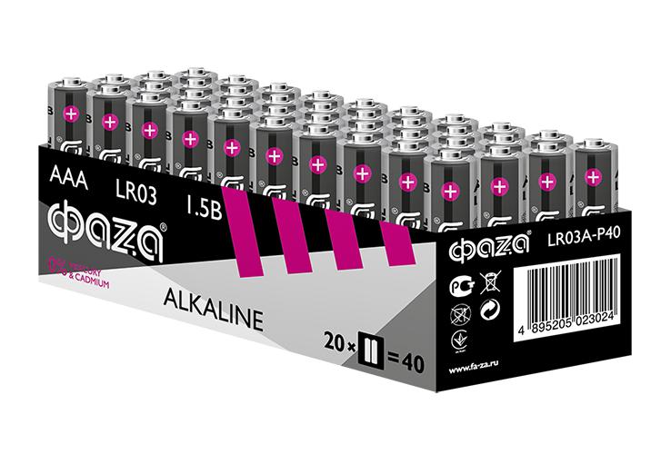 Элемент питания LR03 (AAA) алкалиновая Alkaline Pack-40