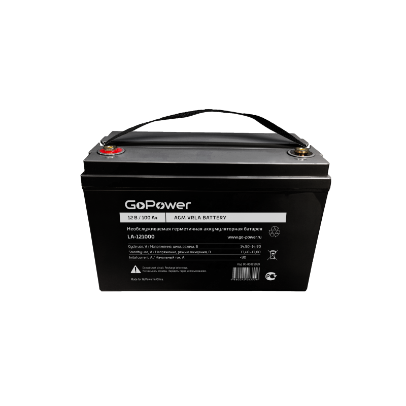 Аккумулятор свинцово-кислотный GoPower LA-121000 12V 100Ah