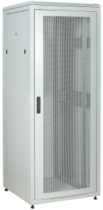 ITK Шкаф сетевой напольный 19" LINEA N 28U 800х800мм перфорированная передняя дверь, задняя металлическая серый