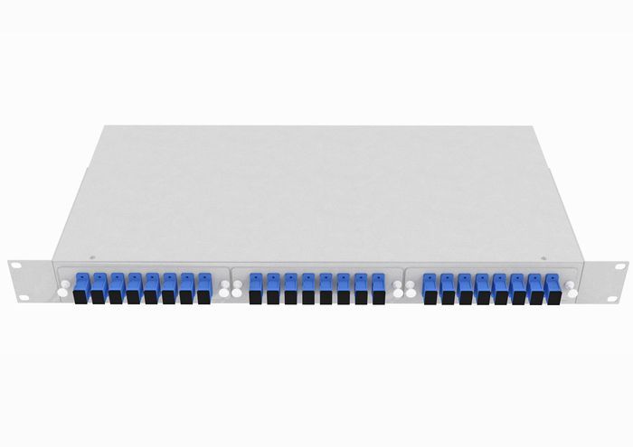 Шкаф кроссовый оптический стоечный ШКОС, 19", 1U, 16 SM, укомплектованный 16 LC/UPC