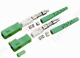 Коннектор оптический SC simplex SM (APC), 3мм (plastic) разобранный