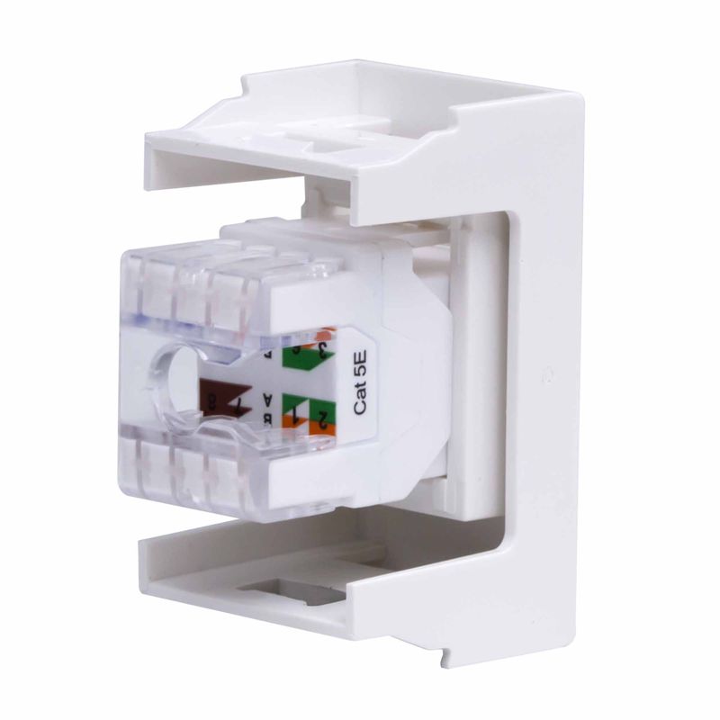 Компьютерная розетка RJ-45, кат. 5е, 8P8C, Viva, белая, 1 модуль