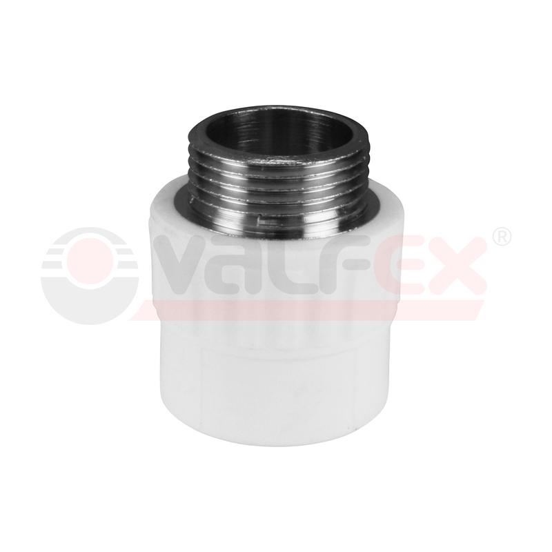 Муфта комбинированная 20x1/2' НР полипропиленовая PPR белая