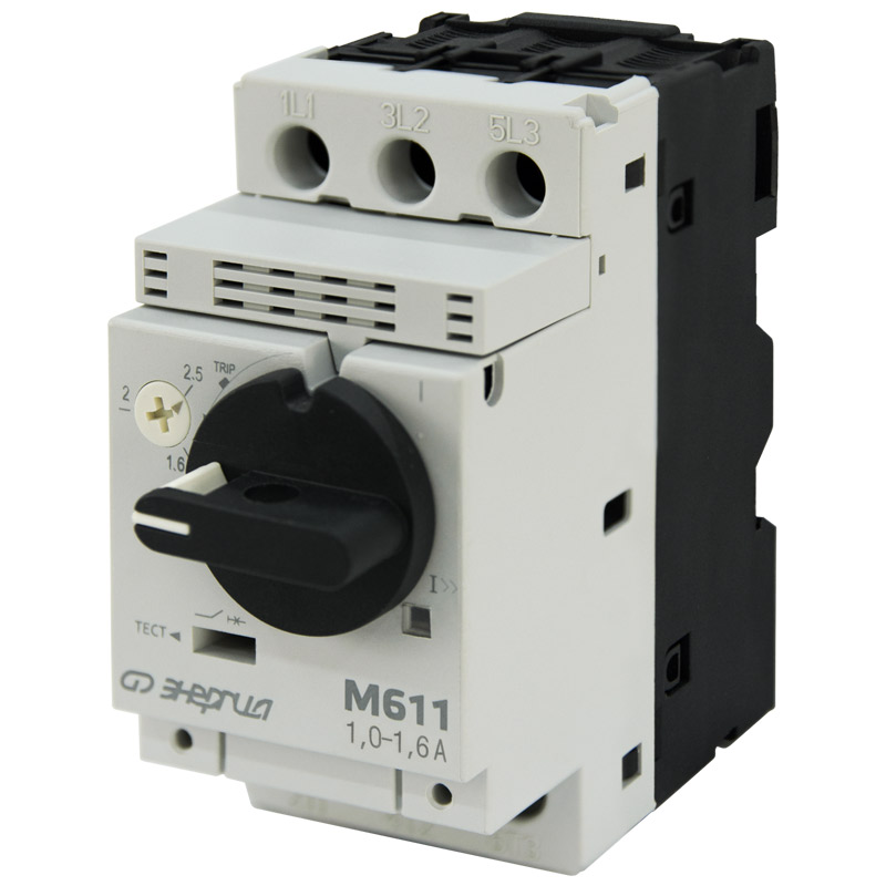 Автомат защиты двигателя M611 1,0-1,6A Энергия, Е0703-0006, 660, 50, 1,6, 1,0–1,6, 22,5, 0,37 (400 В); 1,1 (660 В), 690, 1x10⁶ / 1,5х10⁵, 1,7