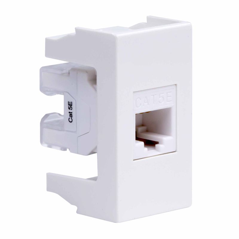 Компьютерная розетка RJ-45, кат. 5е, 8P8C, Viva, белая, 1 модуль