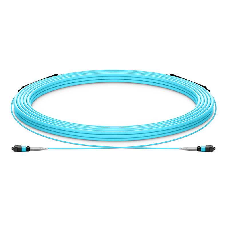 Оптический патчкорд MPO/UPC-MPO/UPC, 8 волокон, OM3, Тип А, 3мм, 1м