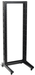 ITK 19" однорамная стойка, 47U, 600x600, на роликах, черная