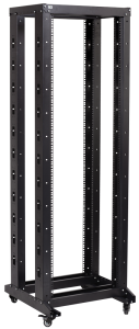 ITK Стойка открытая монтажная двухрамная LINEA F 42U 600x600мм на роликах черная