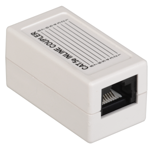 ITK Проходной адаптер кат.5E UTP, тип RJ45-RJ45, белый